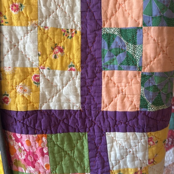 Honeybea Long Quilt Coat Made With Vintage Quilts One Of A Kind L XL - Picture 4 of 8